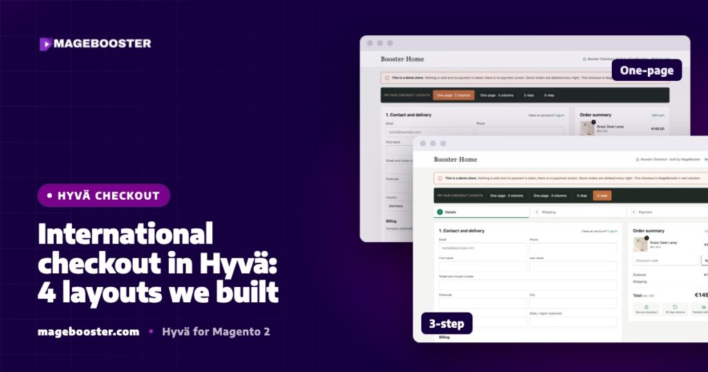 Internationale checkout in Hyvä: 4 layouts die we bouwden