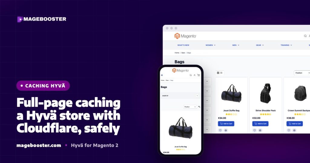 Full-page caching van een Hyvä-webshop met Cloudflare, op een veilige manier