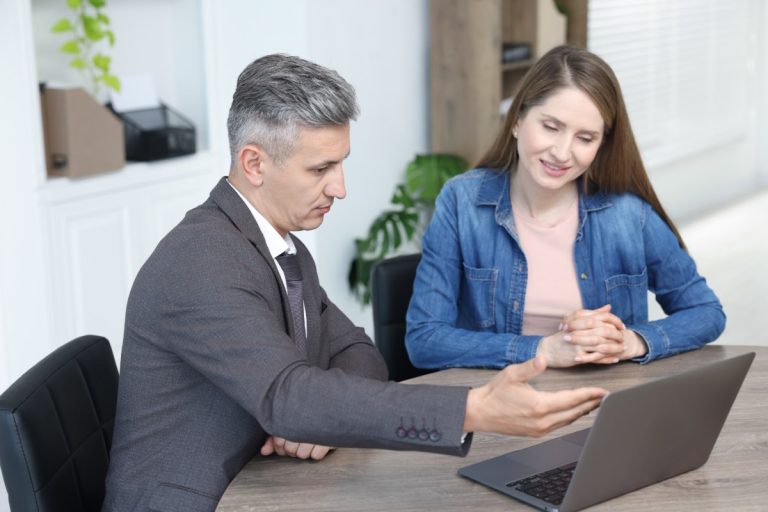 Consultant explaining a plan to a client